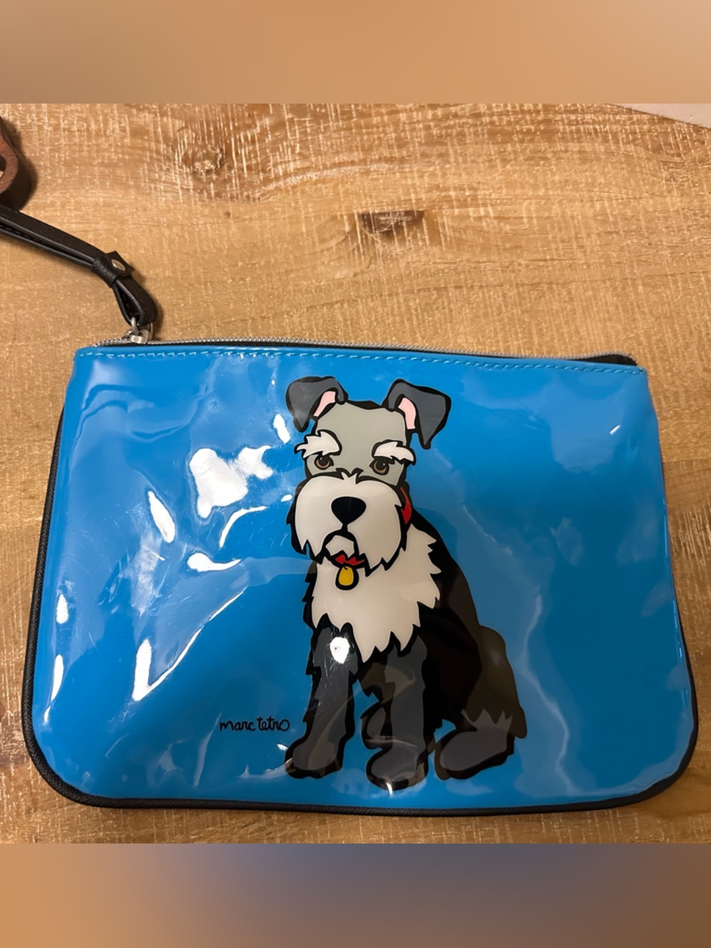 Marc Tetro Blue Dog Wristlet Clutch